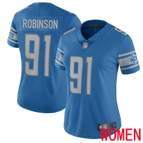 Detroit Lions Limited Blue Women Ahawn Robinson Home Jersey NFL Football #91 Vapor Untouchable->women nfl jersey->Women Jersey